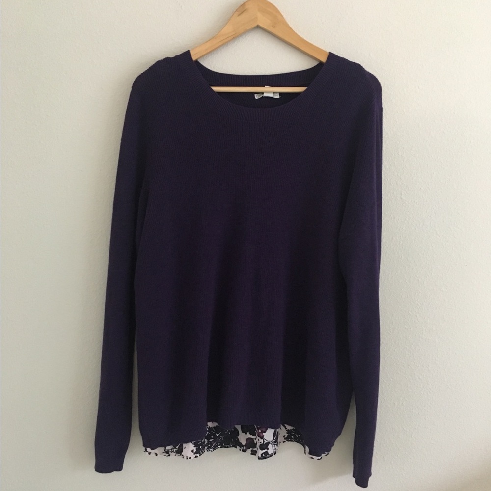 CATO Twofer Purple vented back sweater 22 24W plus